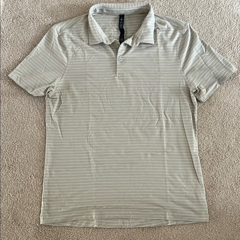 Lululemon Athletica Tan Polo Shirt Lightweight Performance
